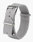 Correa de reloj de nailon gris - Plata - 36 mm